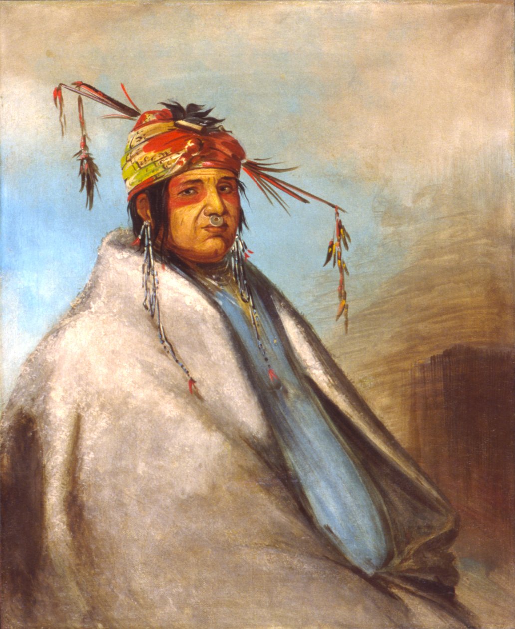 Non-on-dá-gon, en høvding, 1830. av George Catlin