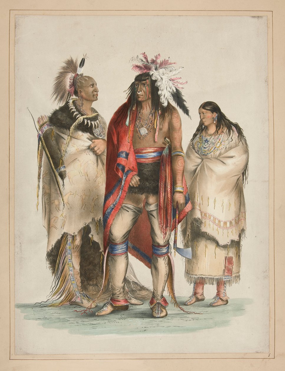 nordamerikanske indianere, pl. 1 fra North American Indian Portfolio av George Catlin
