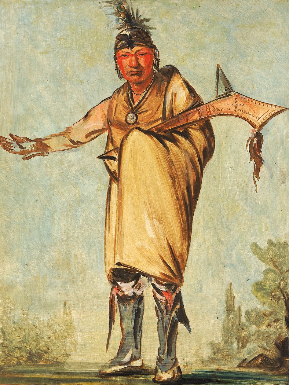 Náw-káw, Wood, tidligere sjef for stammen, 1828. av George Catlin