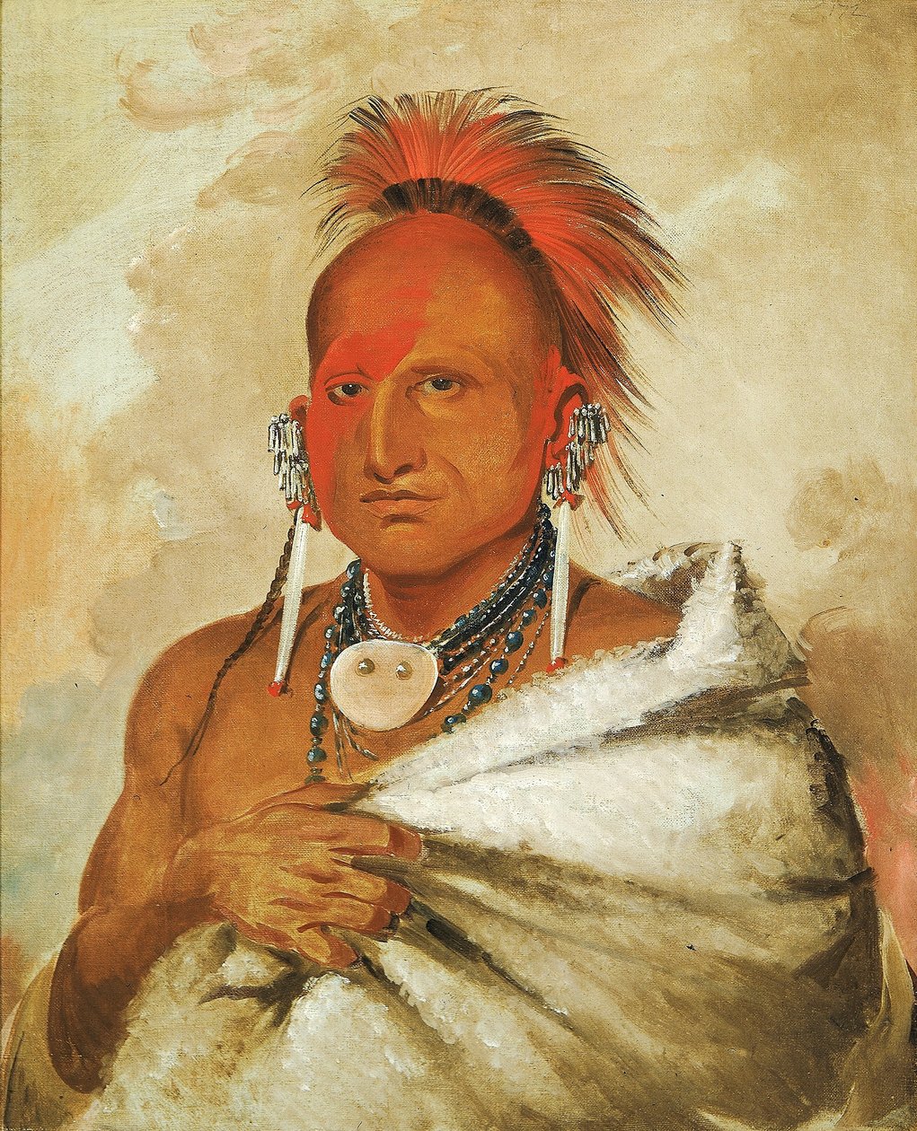 O-rón-gás-see, bjørnefanger, en berømt kriger av George Catlin