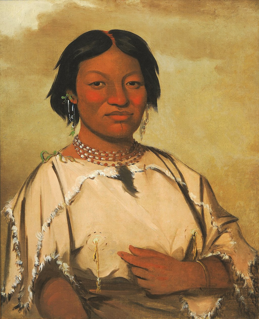 Oó-je-en-á-he-a, kvinnen som bor i en bjørnehi av George Catlin