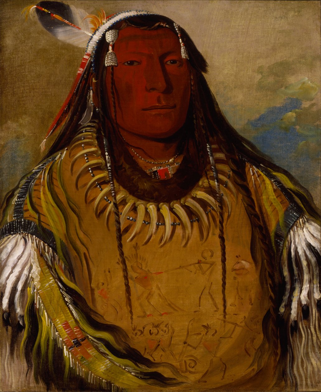 Pa-ris-ka-roó-pa, to kråker, høvdingen av George Catlin
