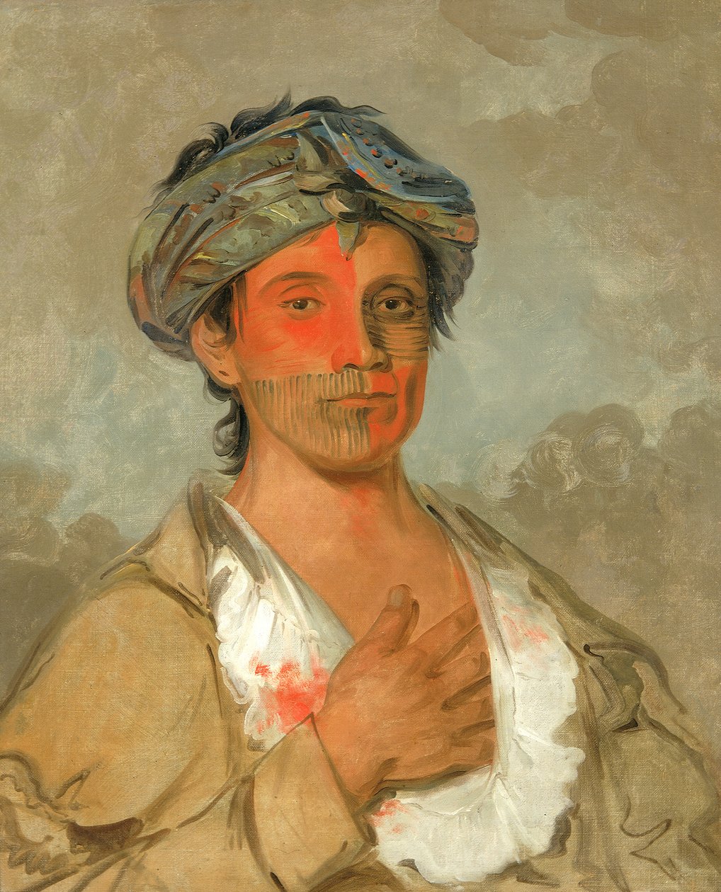 Pah-te-cóo-saw, Straight Man, Semicivilized, 1830. av George Catlin