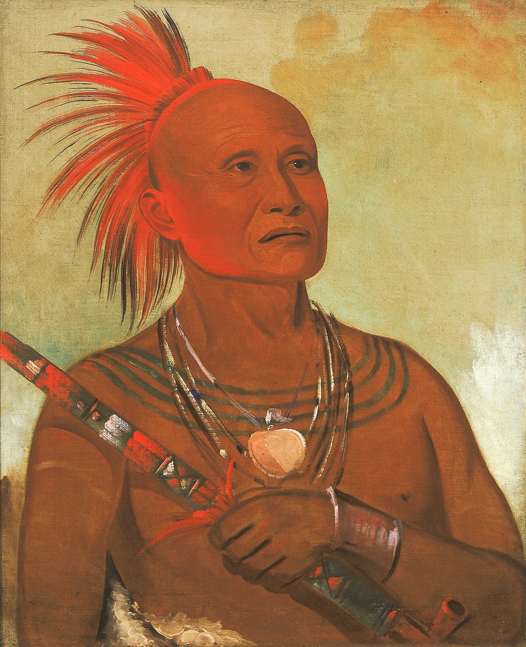 Pam-a-hó, svømmeren, en av Black Hawks krigere av George Catlin