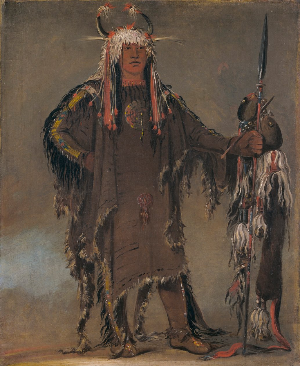 Peh-tó-pe-kyss, Eagle#39;s Ribs, en Piegan-høvding av George Catlin
