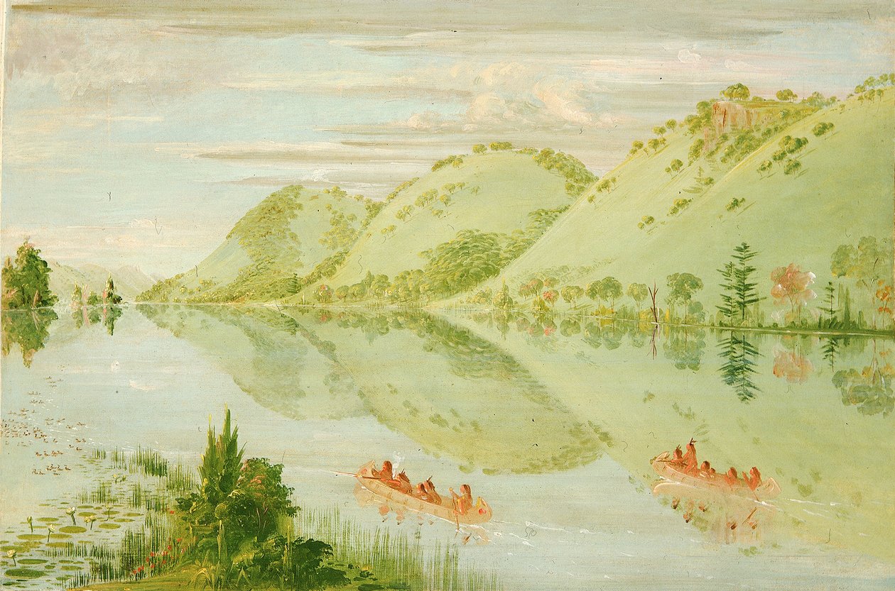 Pittoreske bløffer over Prairie du Chien, 1835-1836. av George Catlin