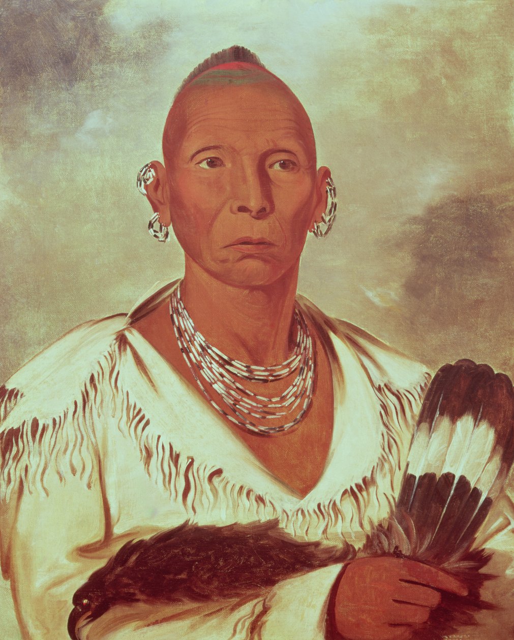 Portrett av Black Hawk, indianersjef av George Catlin