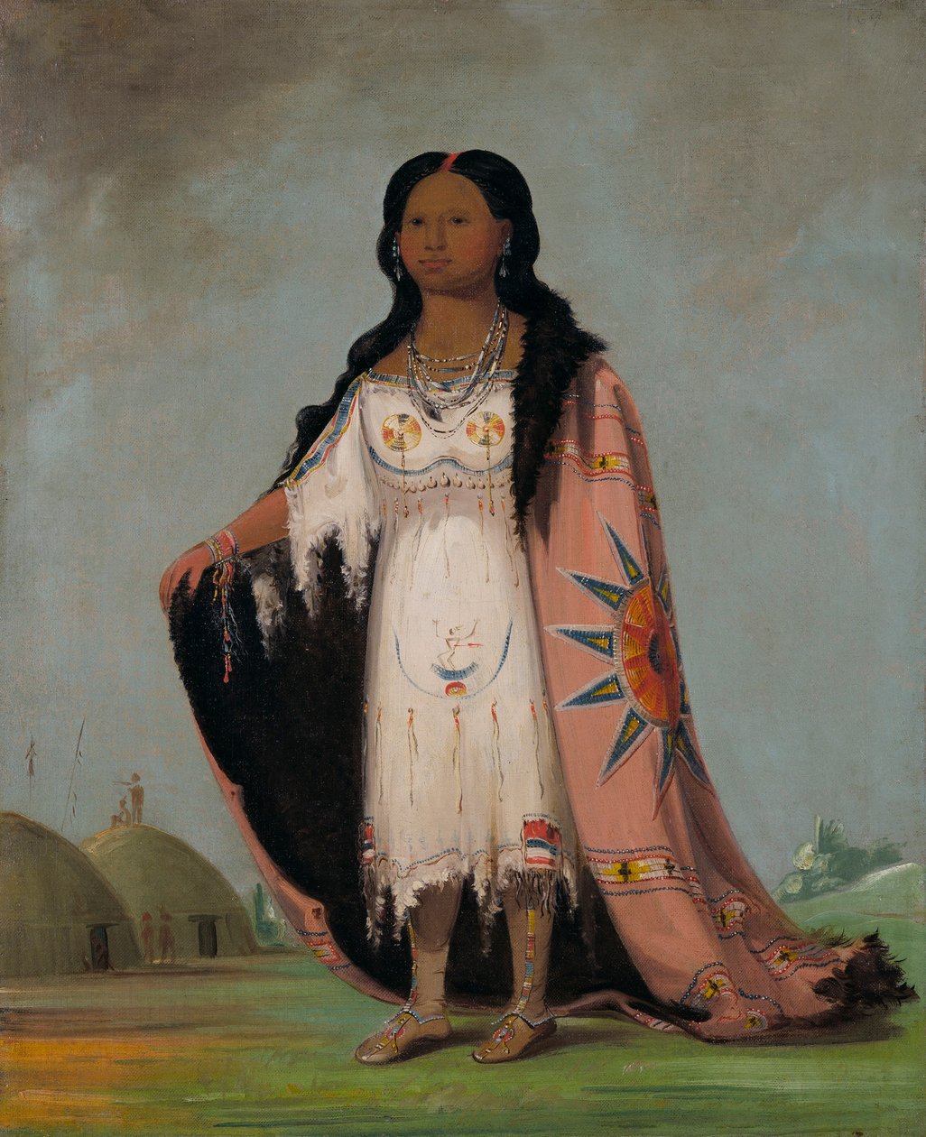 Pshán-shaw, søtt duftende gress, tolv år gammel datter av blodig hånd av George Catlin