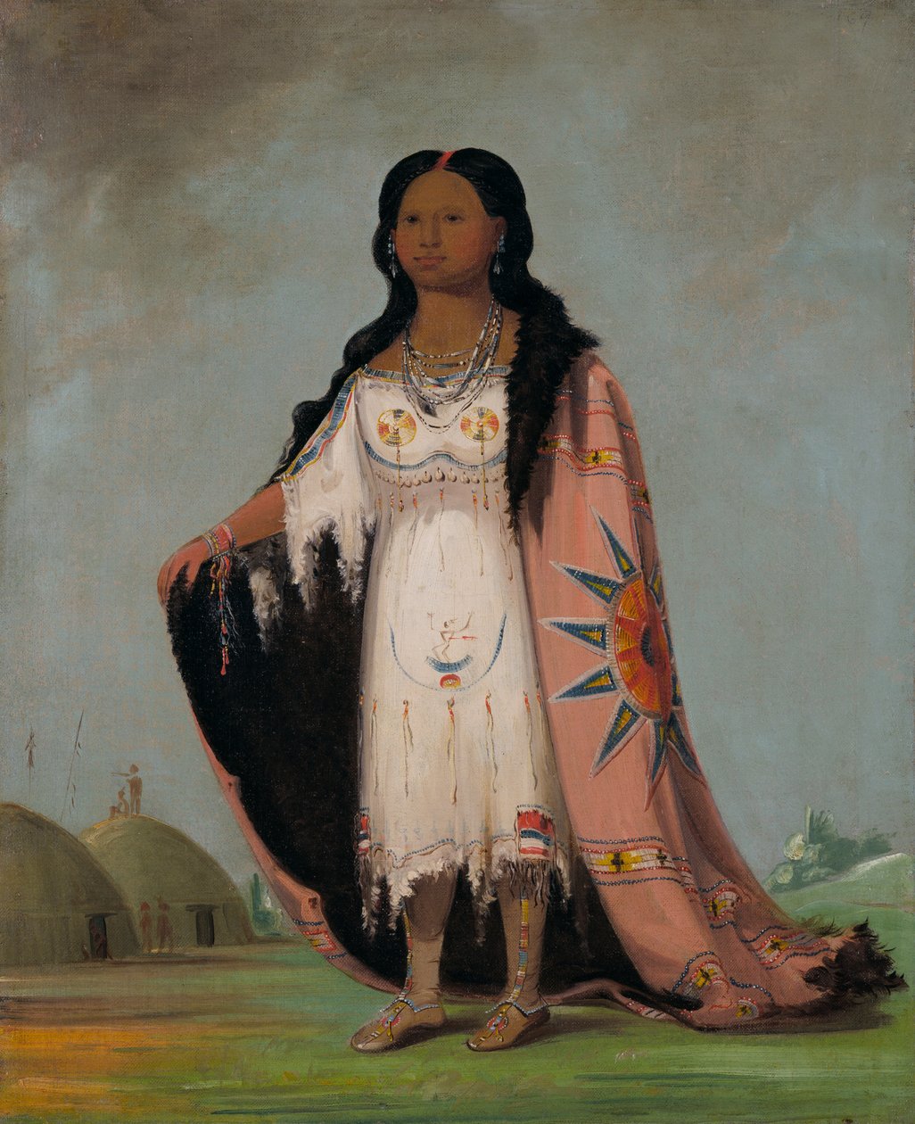 Pshán-shaw, søtt duftende gress, tolv år gammel datter av blodig hånd, 1832. av George Catlin