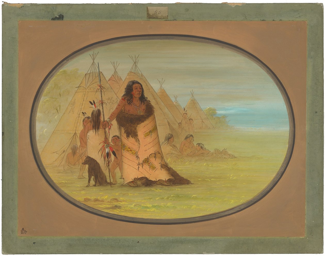 Puncah-sjef omgitt av sin familie av George Catlin