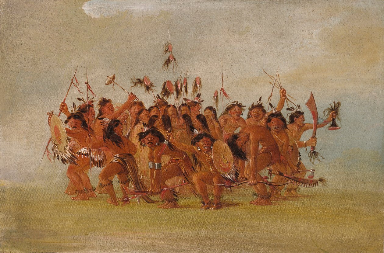Skalpdanse, munningen av Teton River av George Catlin