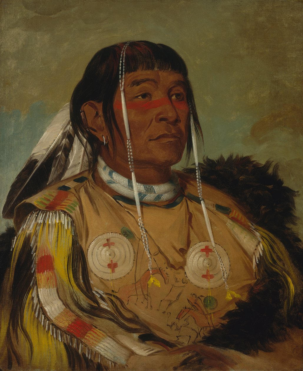 Sha-có-pay, The Six, Chief of the Plains Ojibwa, 1832. av George Catlin