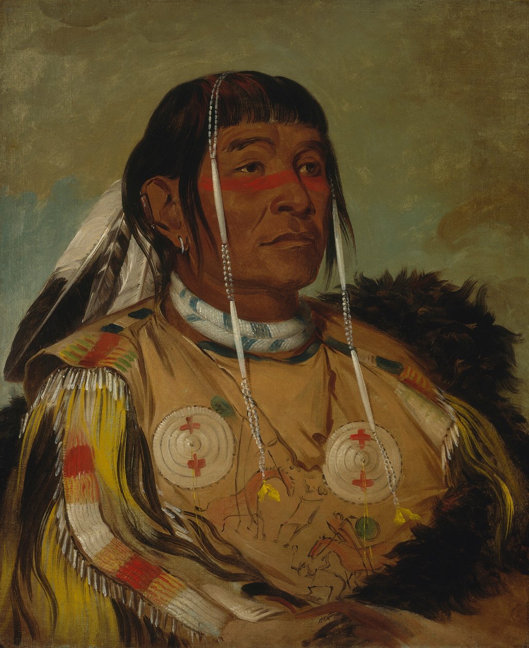 Sha-có-pay, De seks, høvdingen for slettene Ojibwa av George Catlin