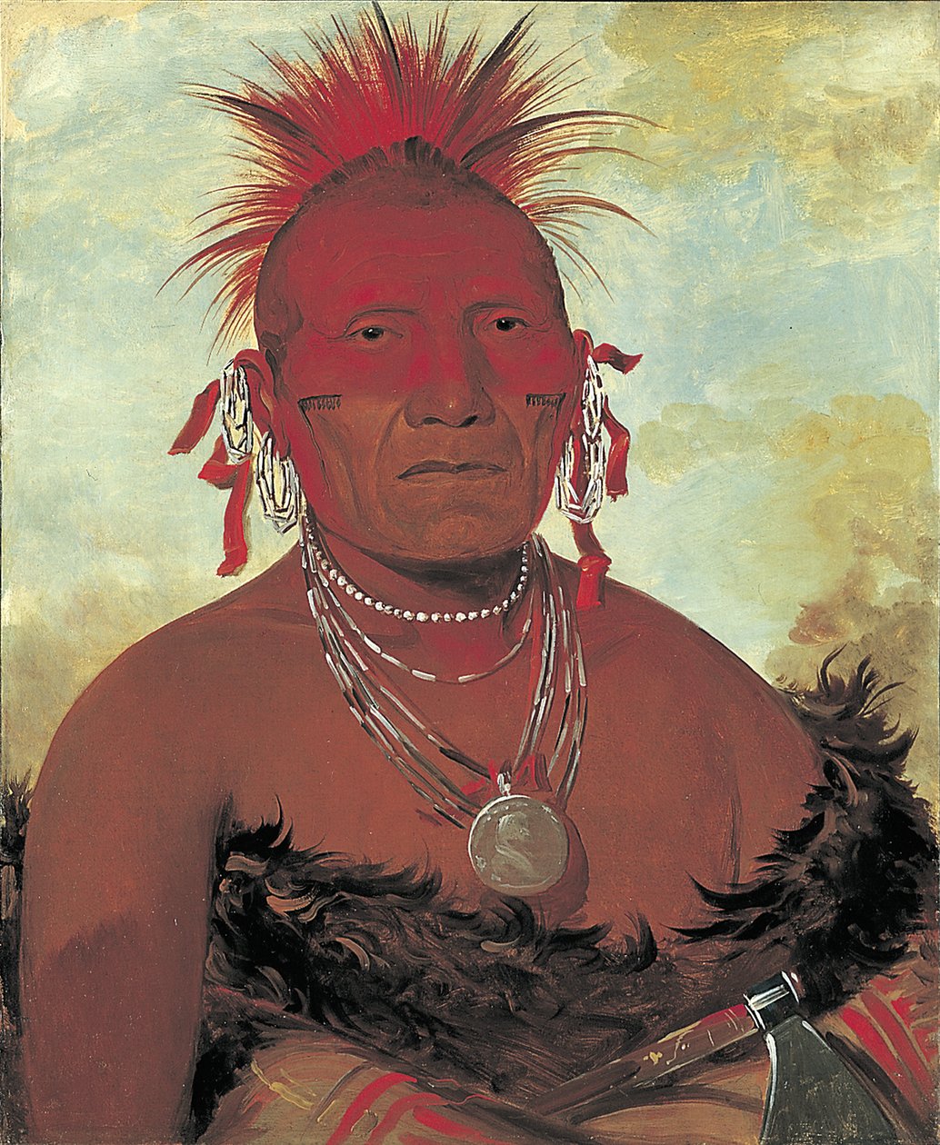 Shón-ka-ki-he-ga, hestesjef, Grand Pawnee-sjef, 1832. av George Catlin
