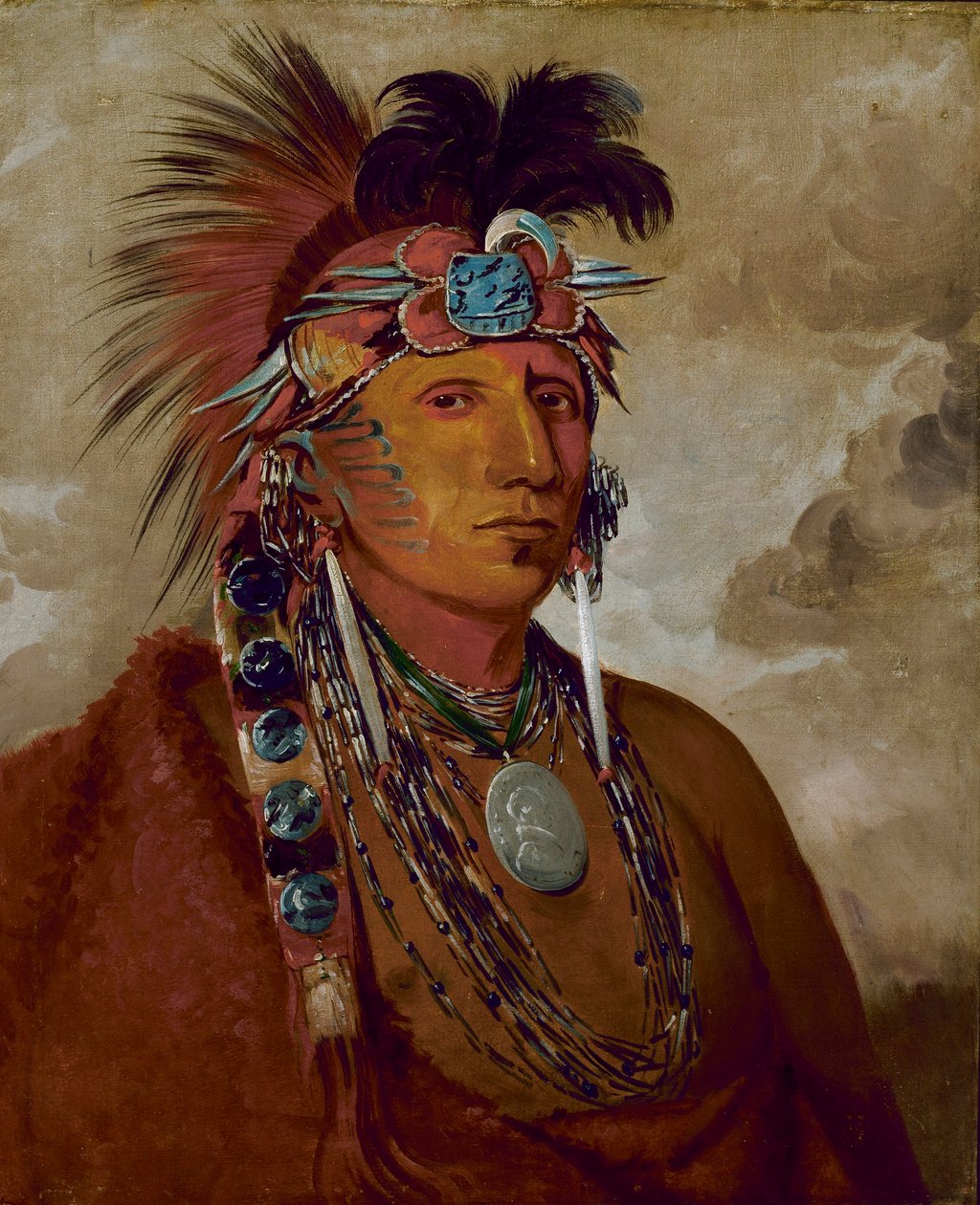 Sho-me-kós-see, Ulven, høvdingen av George Catlin