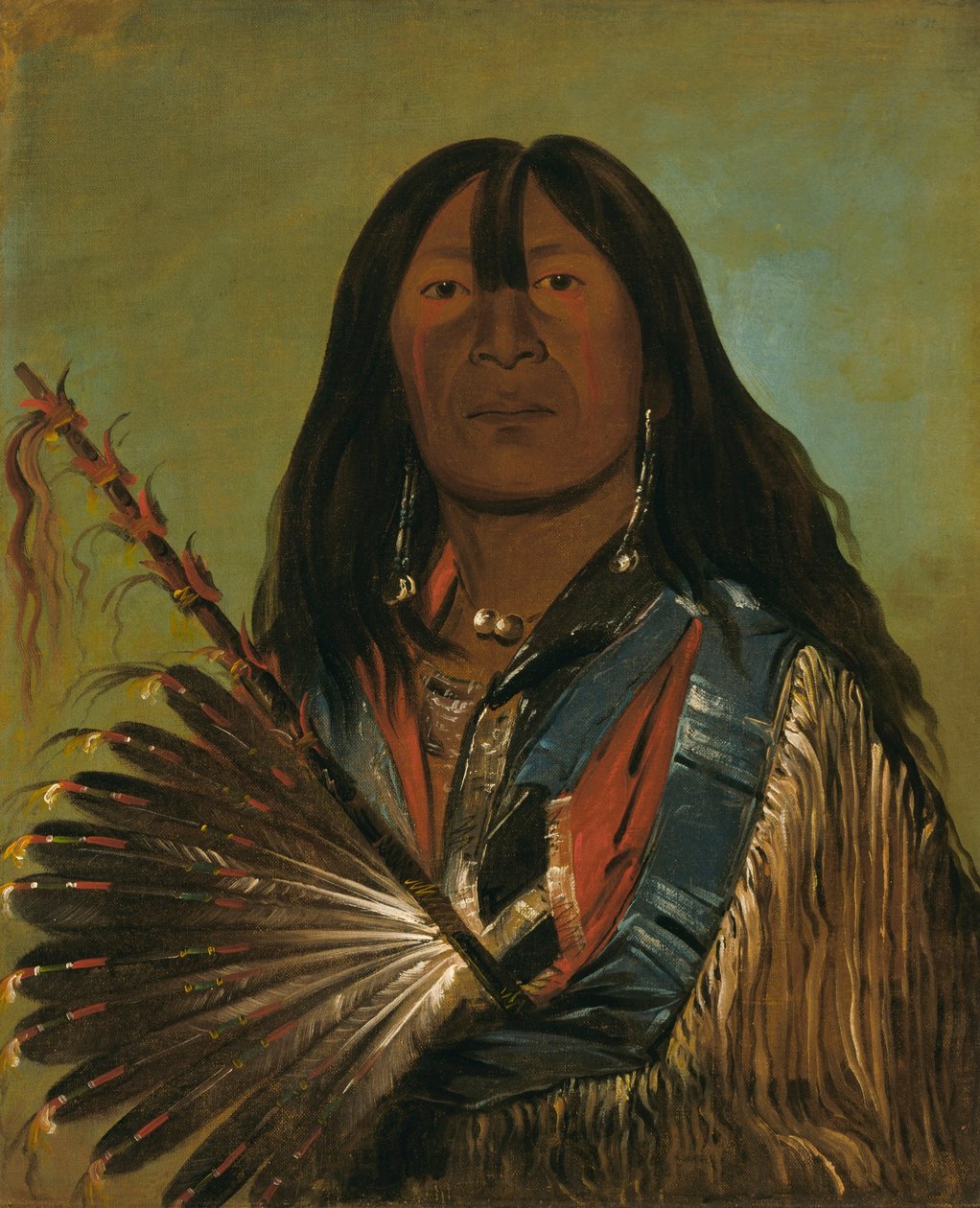 Shón-ka, hunden, sjefen for Bad Arrow Points-bandet av George Catlin