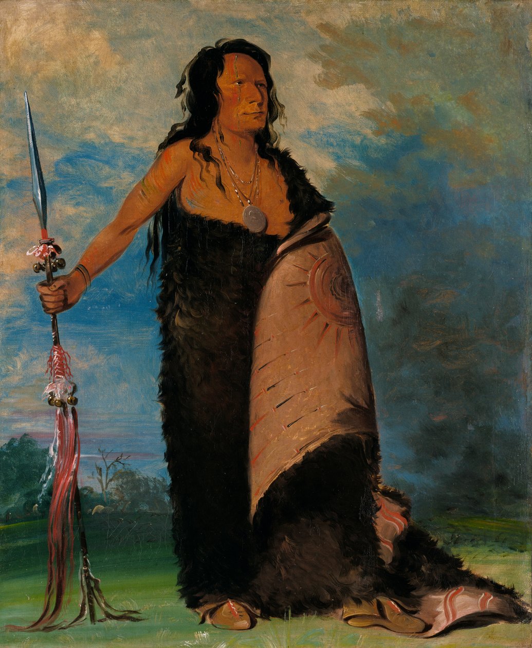 Shoo-de-gá-cha, The Smoke, sjef for stammen, 1832. av George Catlin