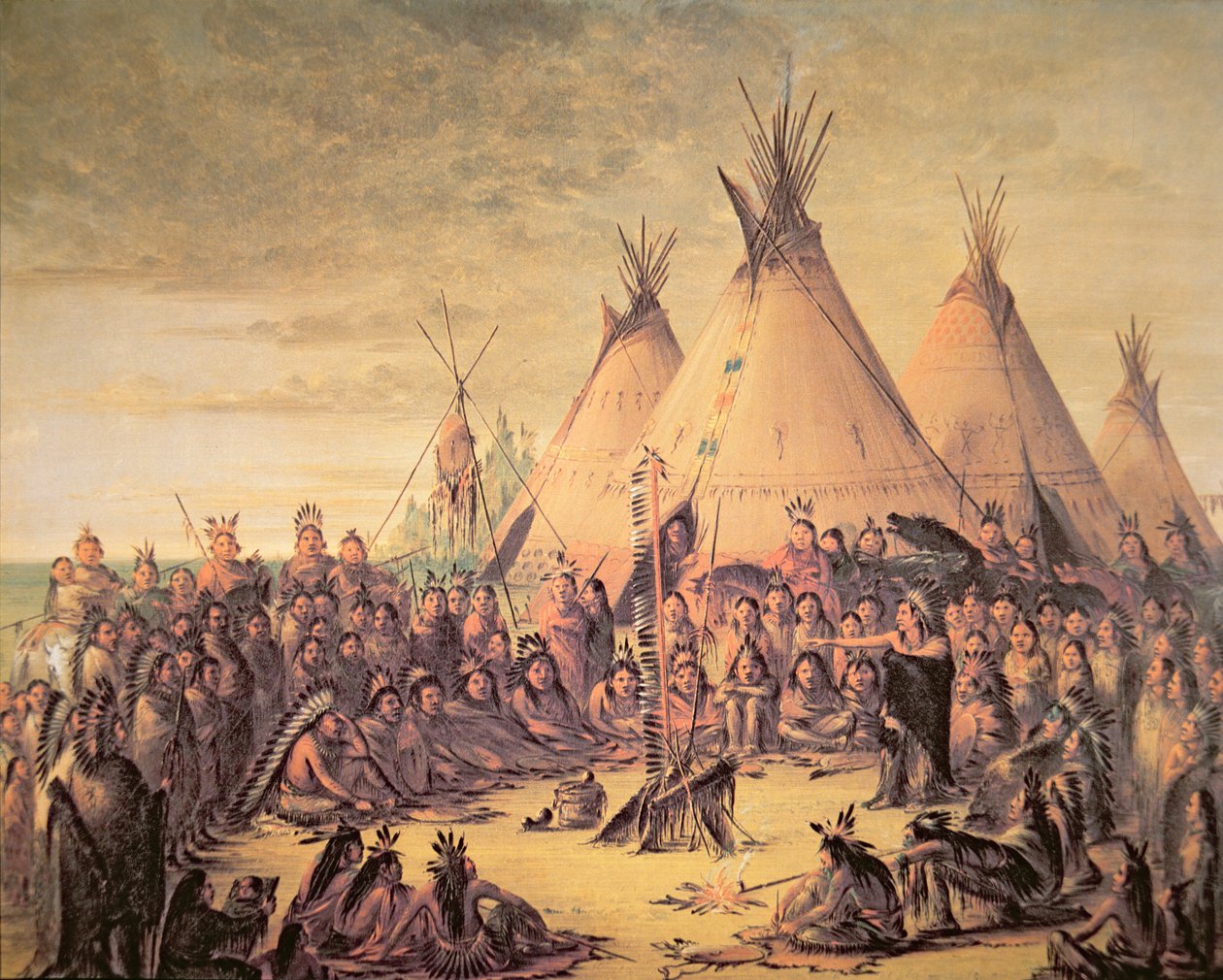Sioux Indian Council av George Catlin