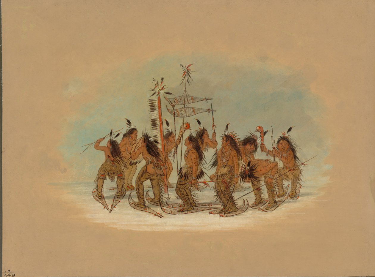 Snow Shoe Dance - Ojibbeway, 18611869. av George Catlin