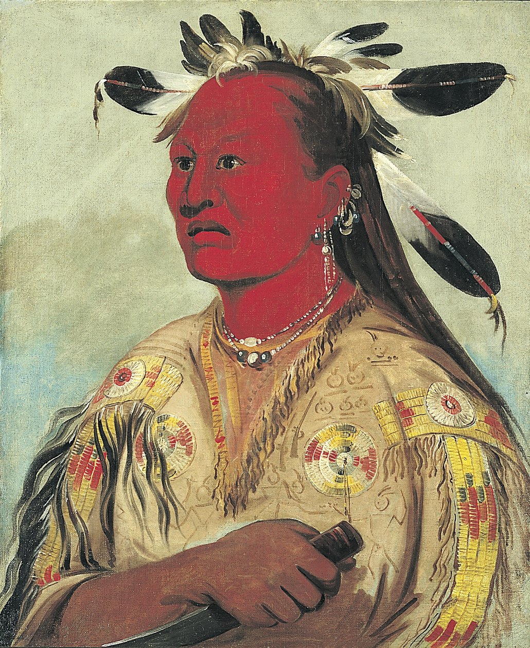 Stan-au-pat, den blodige hånden, stammens høvding av George Catlin