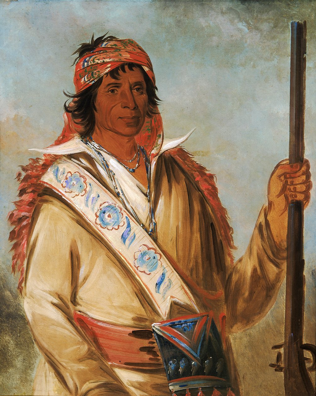 Steeh-tcha-kó-me-co, stor konge kalt Ben Perryman, en høvding, 1834. av George Catlin