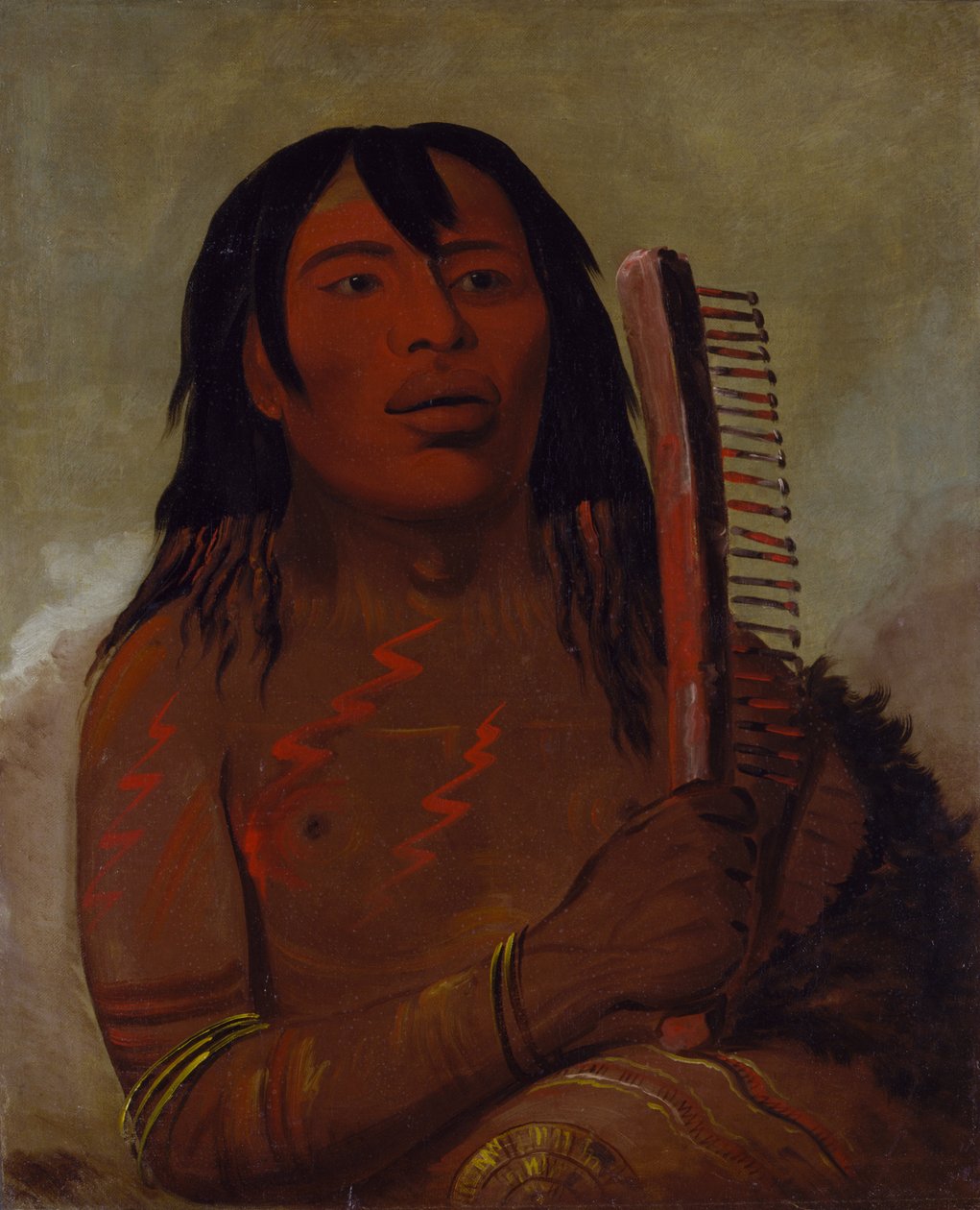 Tcha-dés-sa-ko-máh-tisse, Bear#39;s Child av George Catlin