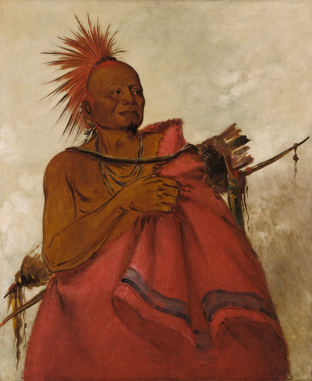 Tcha-tó-ga, Mad Buffalo, Murderer of Two White Men, 1834. av George Catlin