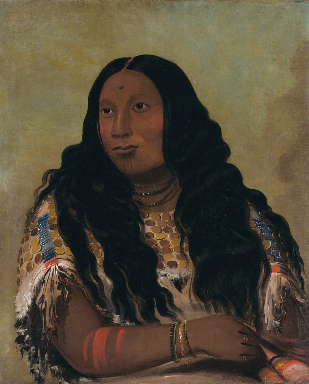 Tchón-su-móns-ka, Sand Bar, kone til handelsmannen François Chardon, 1832. av George Catlin