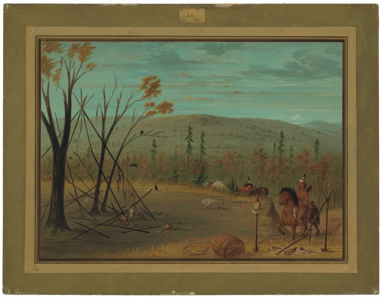 Cheyenne-brødrene vender tilbake fra høstjakten deres av George Catlin