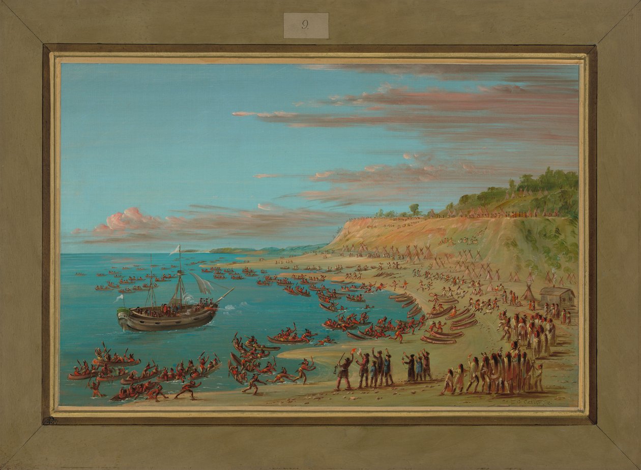Griffinen entrer havnen i Mackinaw, 27. august 1679, 1847-48 av George Catlin