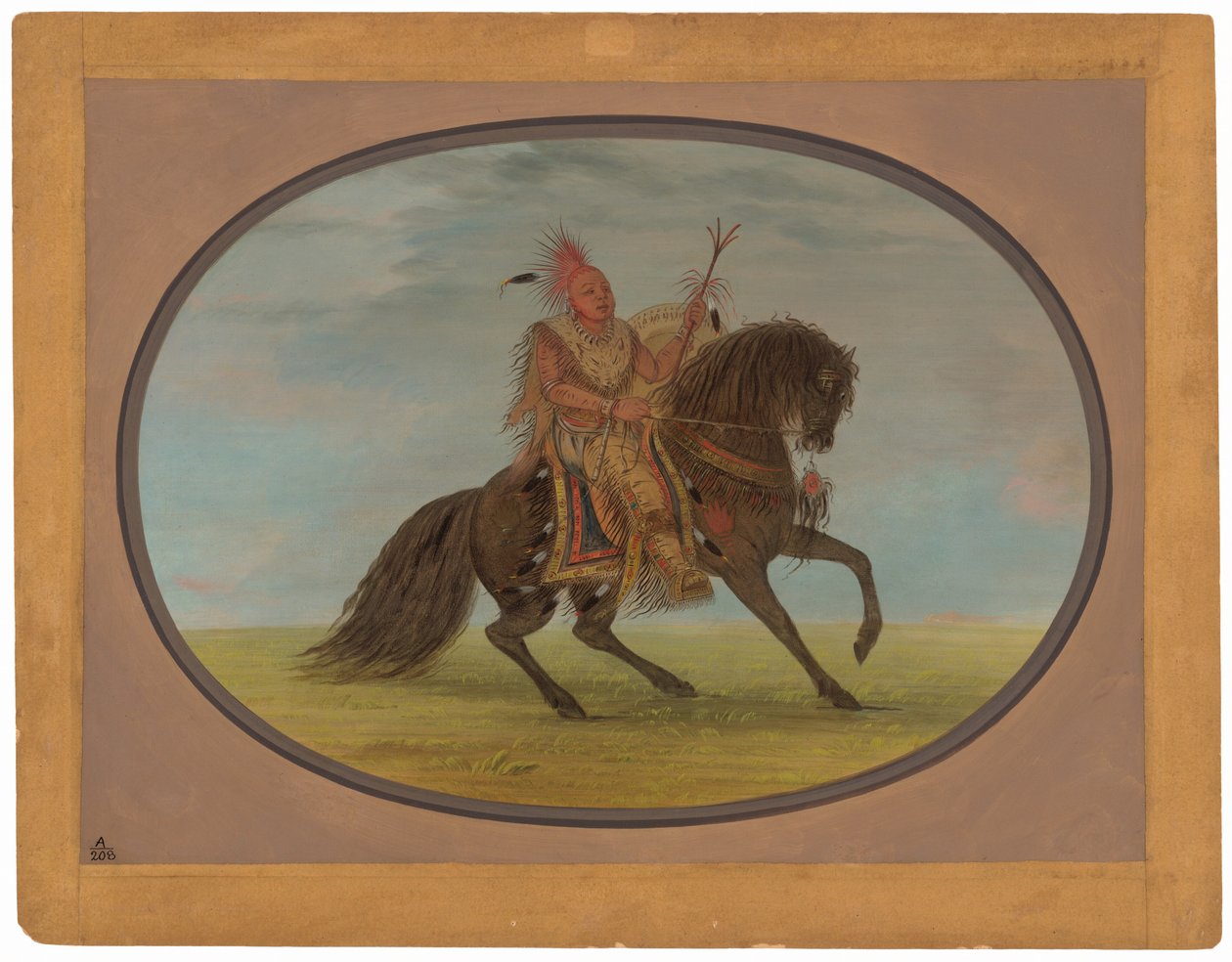 The Running Fox on a Fine Horse - Saukie av George Catlin