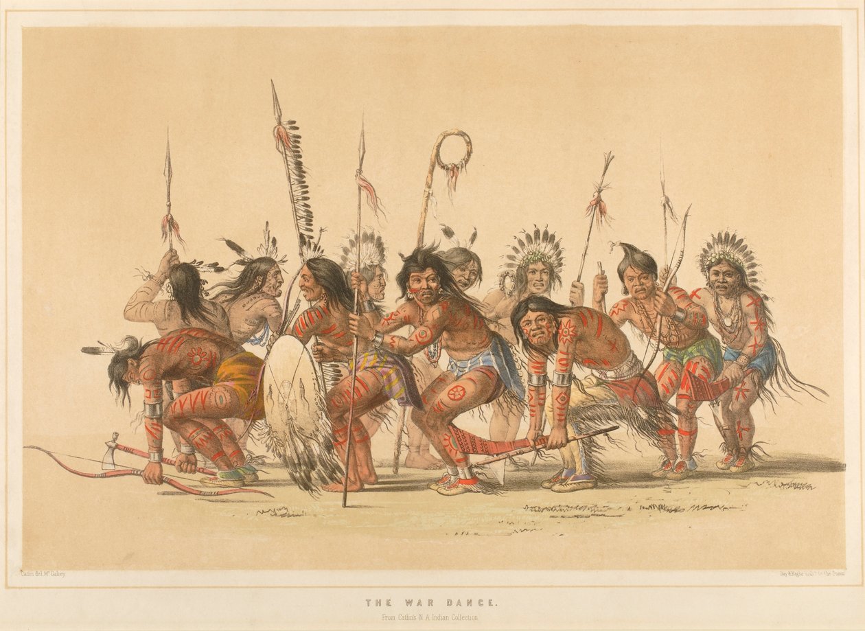 Krigsdansen, fra porteføljen «The North American Indian» av George Catlin