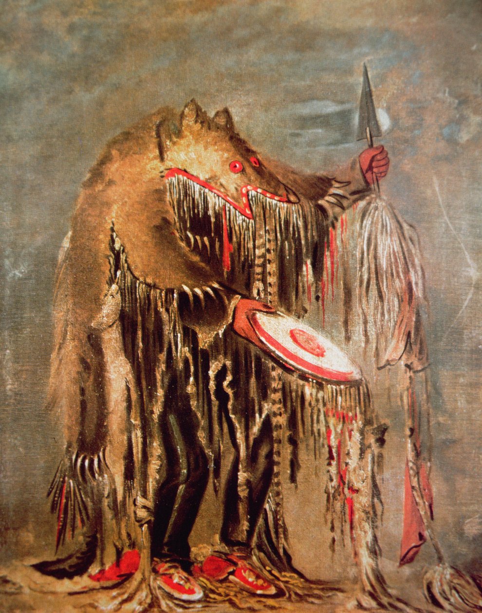 The White Buffalo, ca. 1840 (olje på lerret) av George Catlin