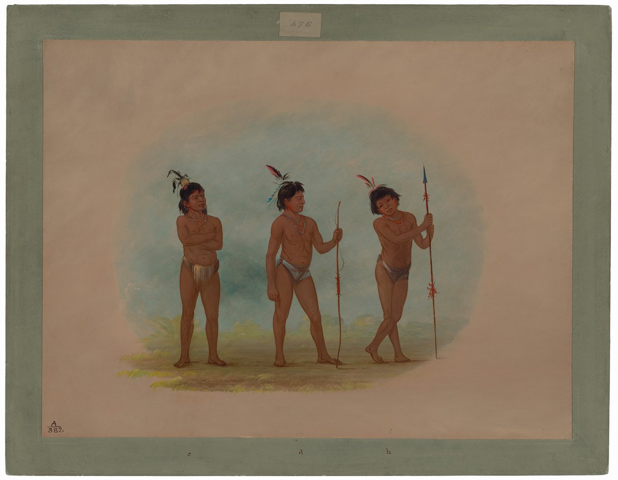 Tre Auca-barn av George Catlin