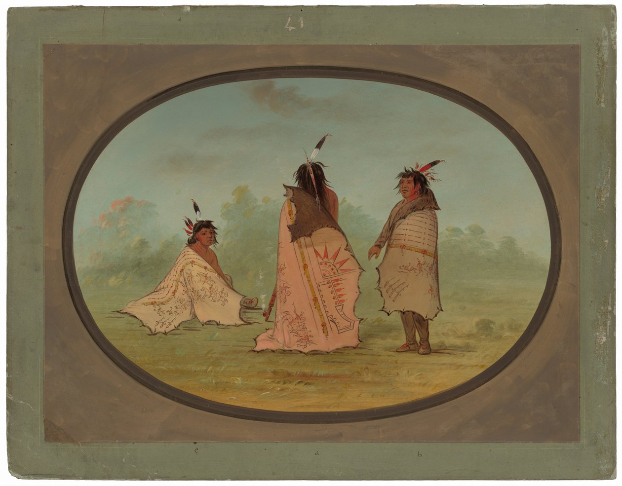 Tre svartfotmenn av George Catlin