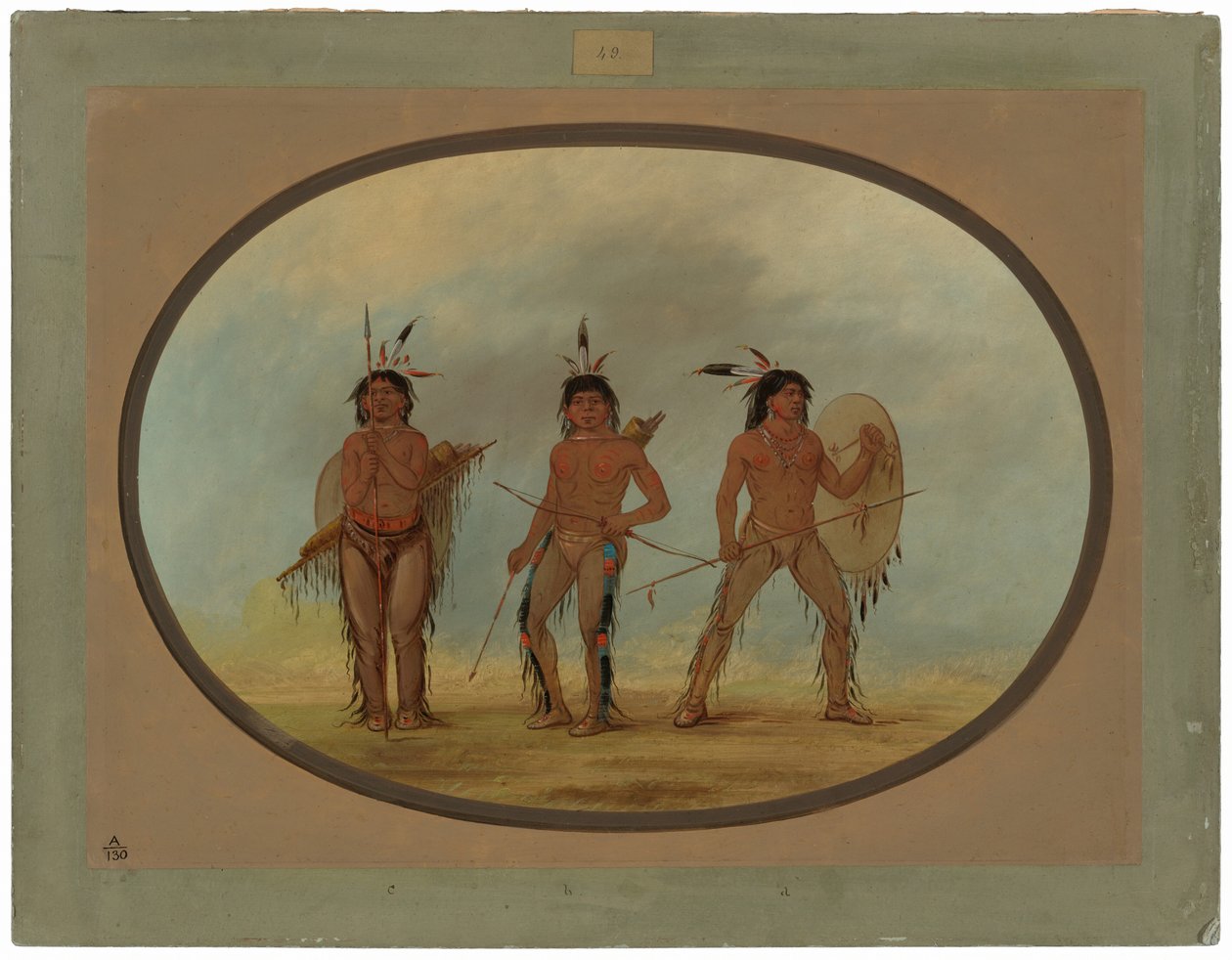 Tre Cheyenne-krigere av George Catlin