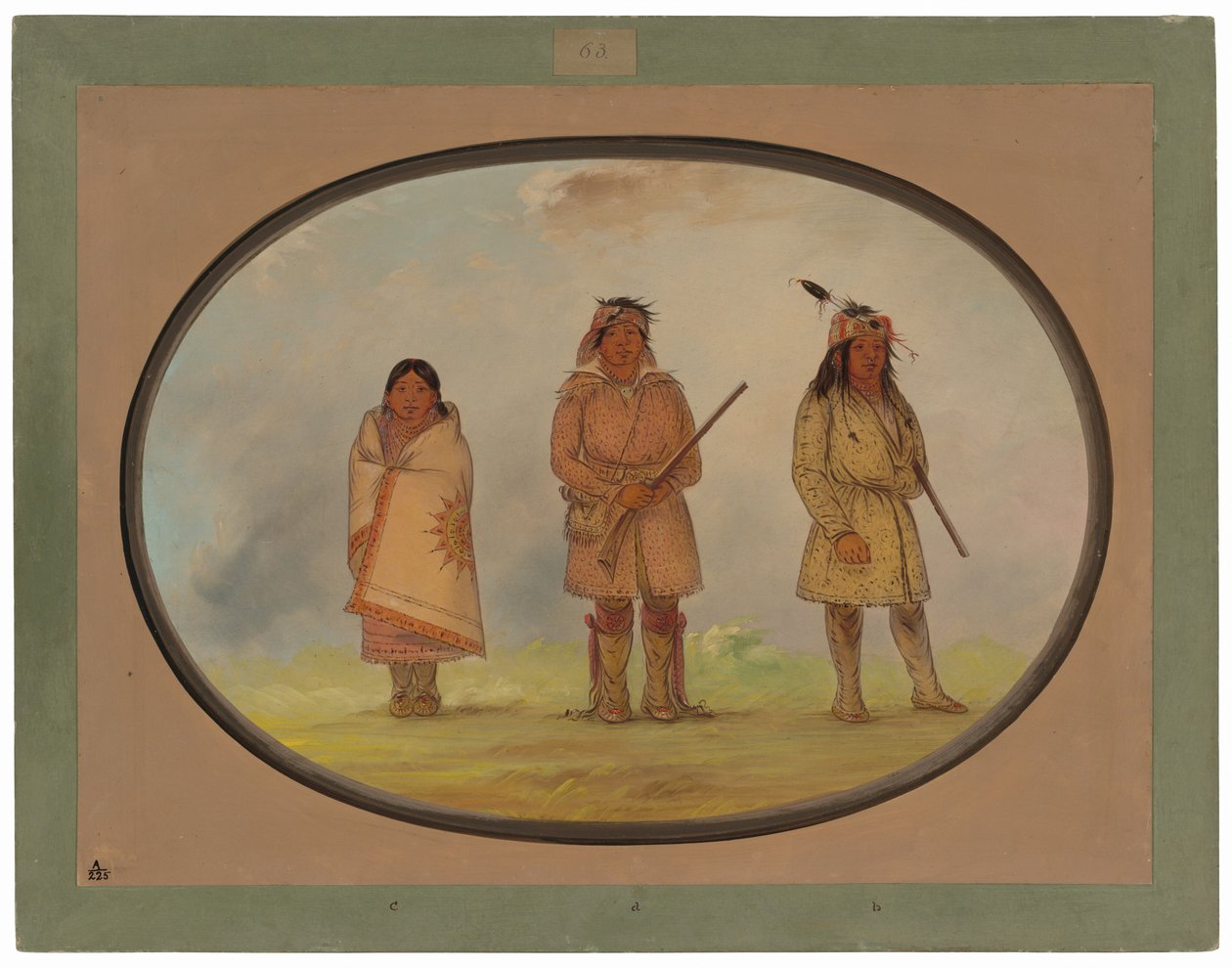 Tre Delaware-indianere av George Catlin