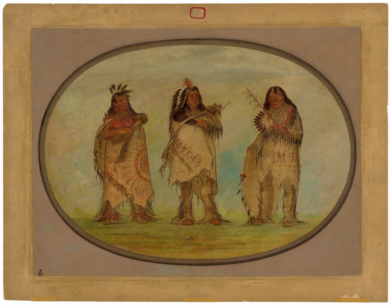 Tre utmerkede krigere fra Sioux-stammen av George Catlin