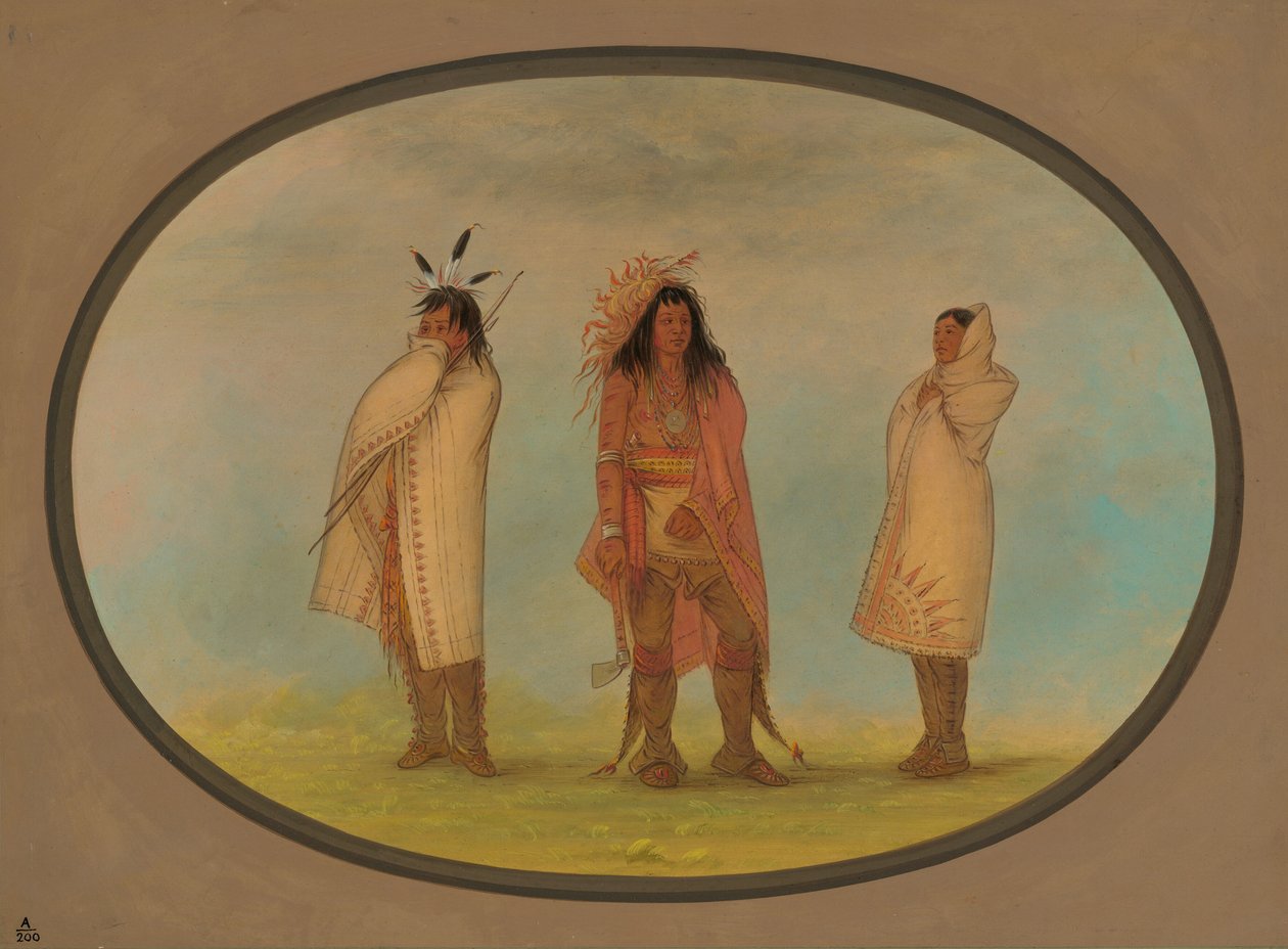 Tre Iroquois-indianere, 18611869. av George Catlin