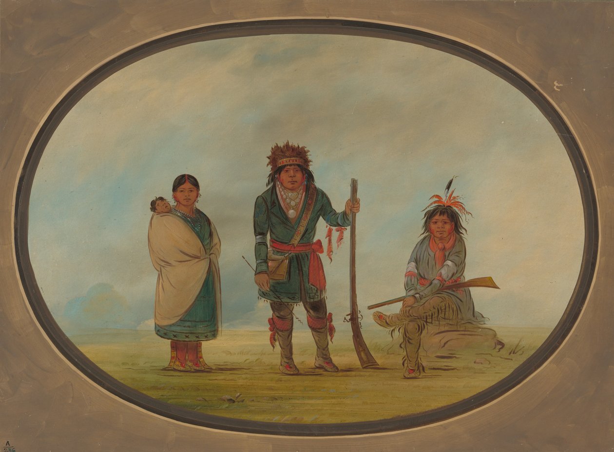 Tre Micmac-indianere, 18611869. av George Catlin