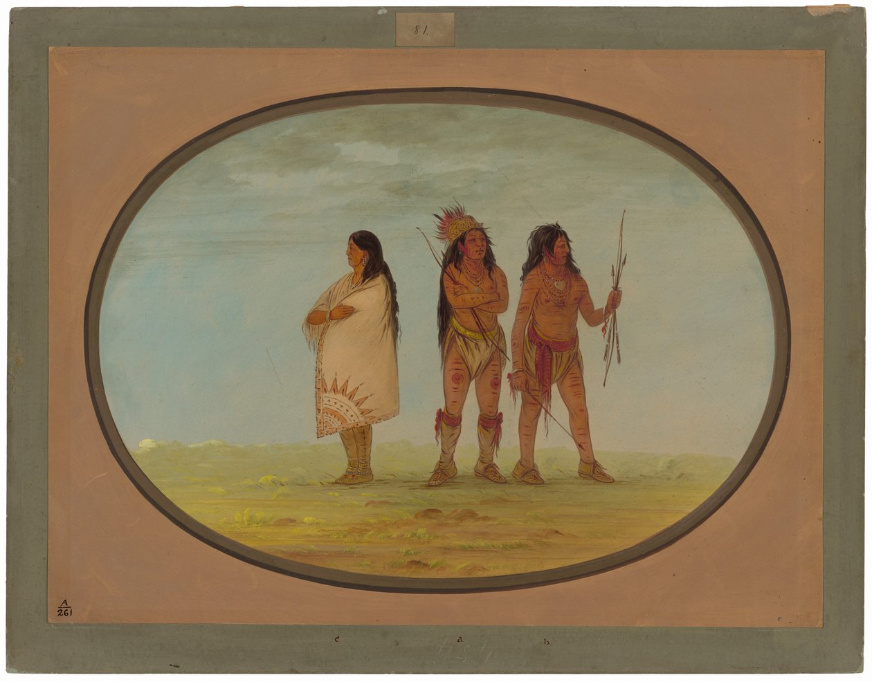Tre Navajo-indianere av George Catlin