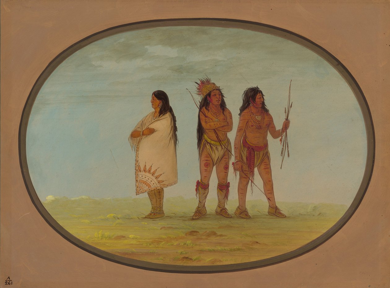 Tre Navaho-indianere, 18611869. av George Catlin