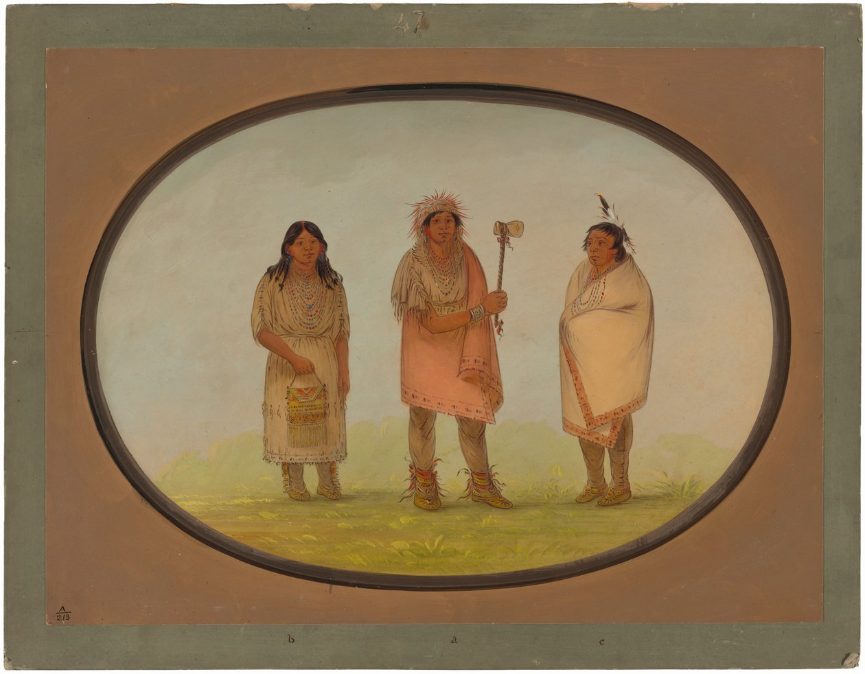 Tre Piankeshaw-indianere av George Catlin