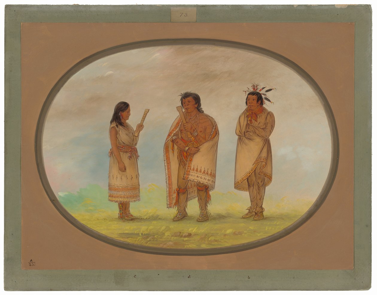 Tre Potawatomi-indianere av George Catlin