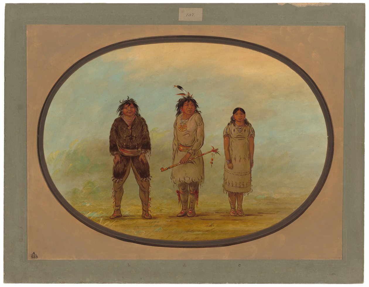 Tre seliske indianere av George Catlin