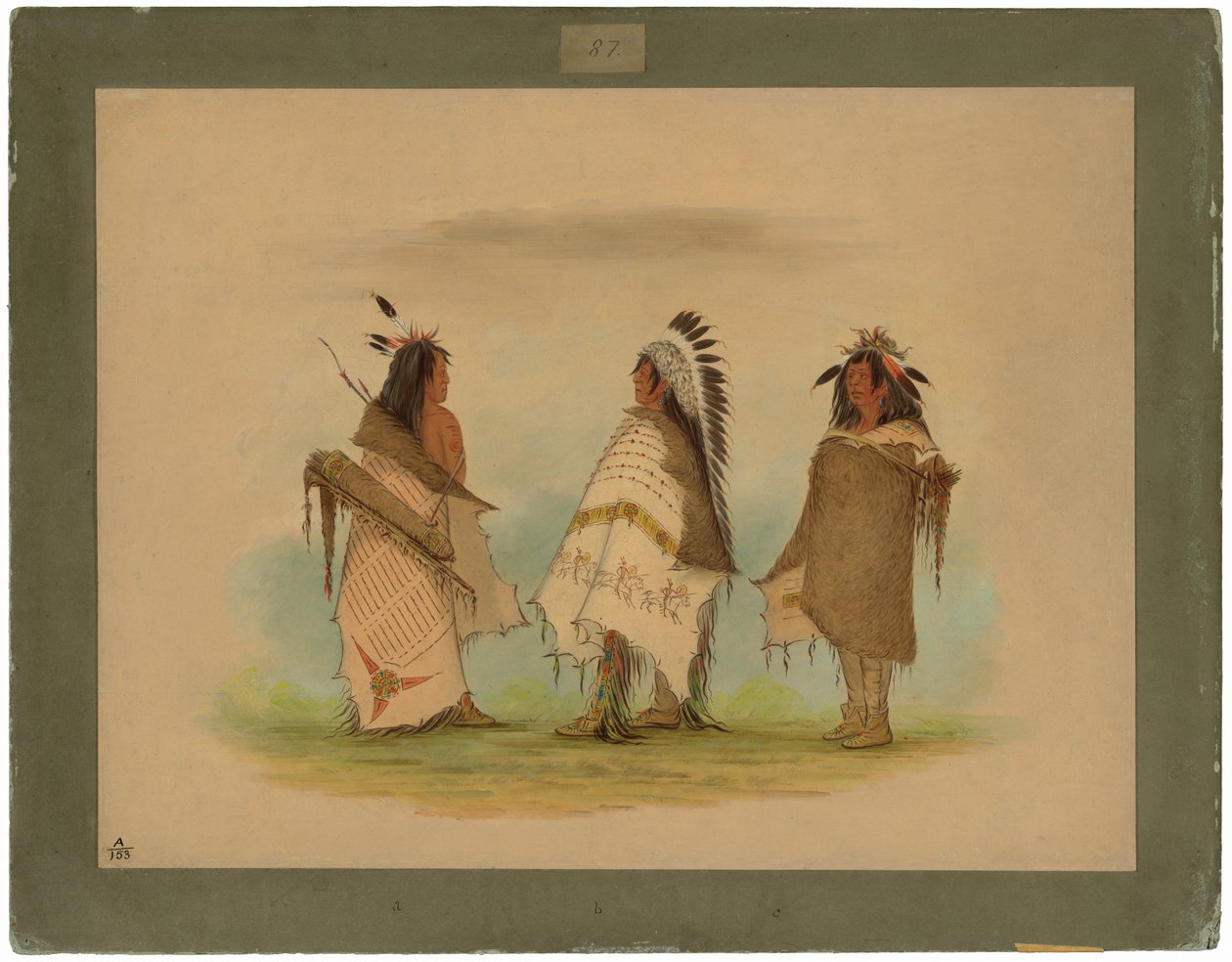 Tre Shoshonee-krigere av George Catlin