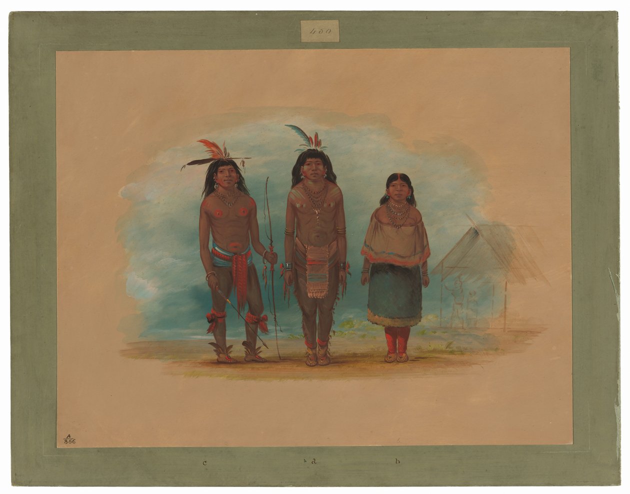 Tre Taruma-indianere av George Catlin