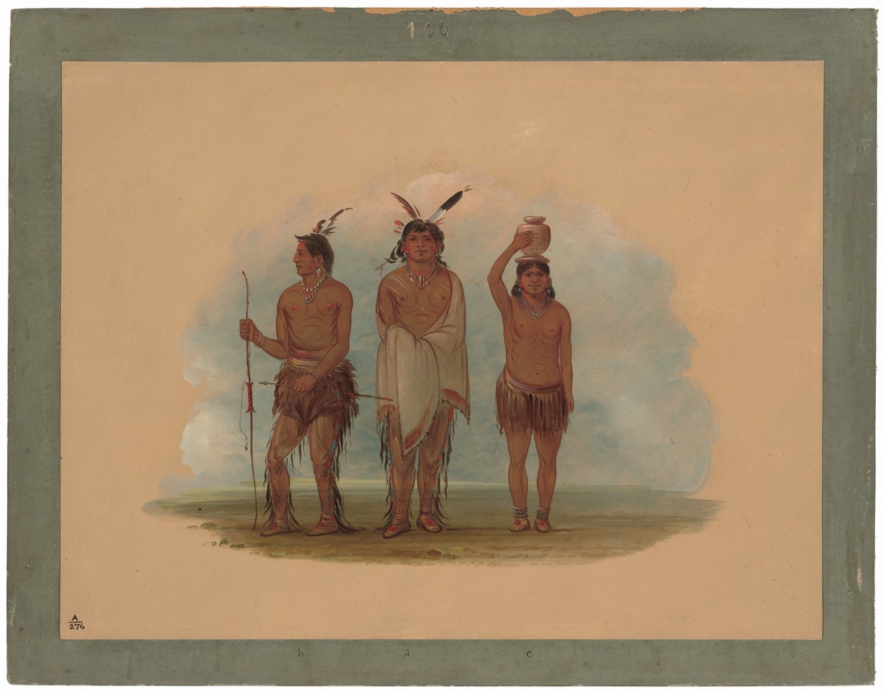 Tre Walla Walla-indianere av George Catlin