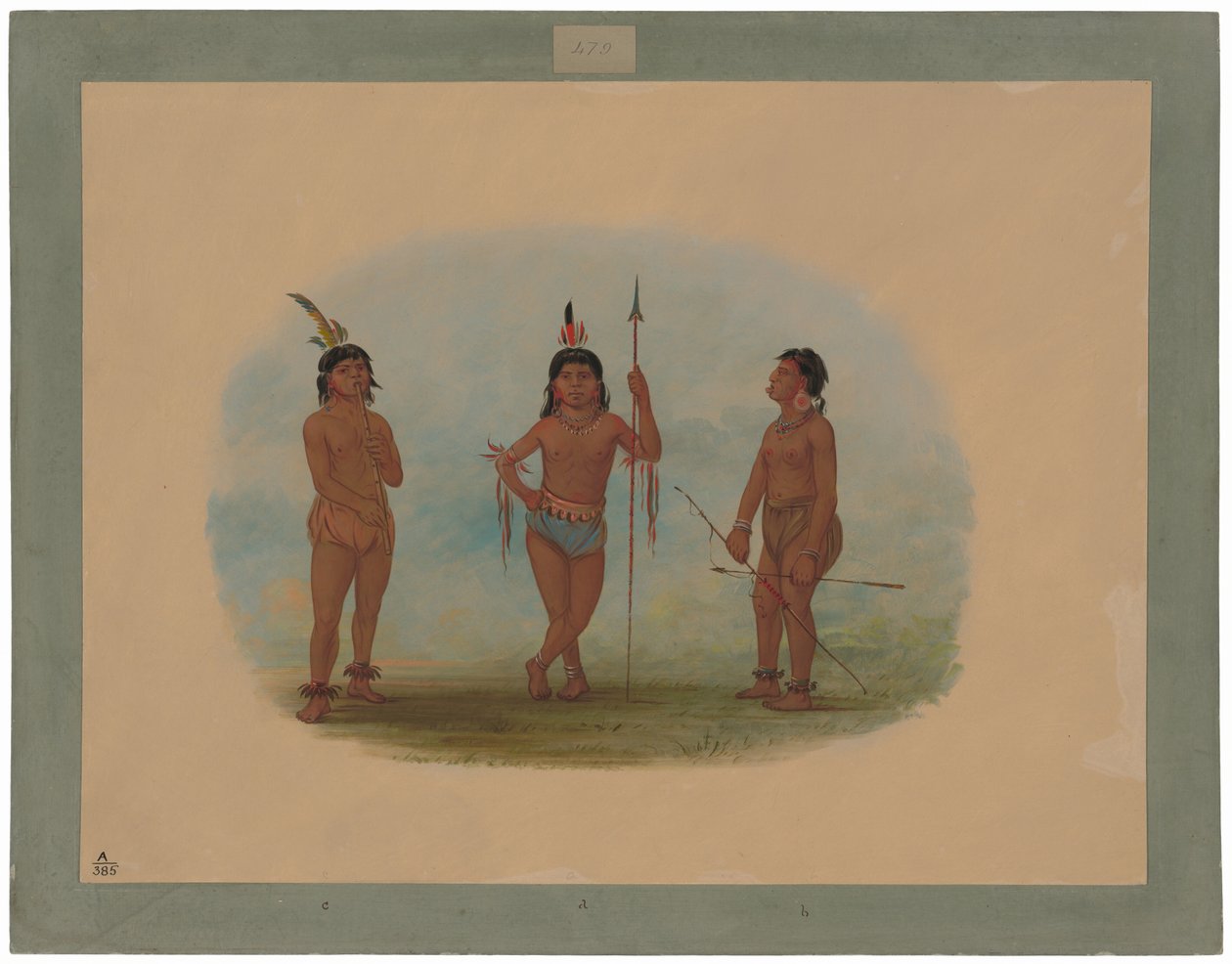 Tre unge Tobos-menn av George Catlin