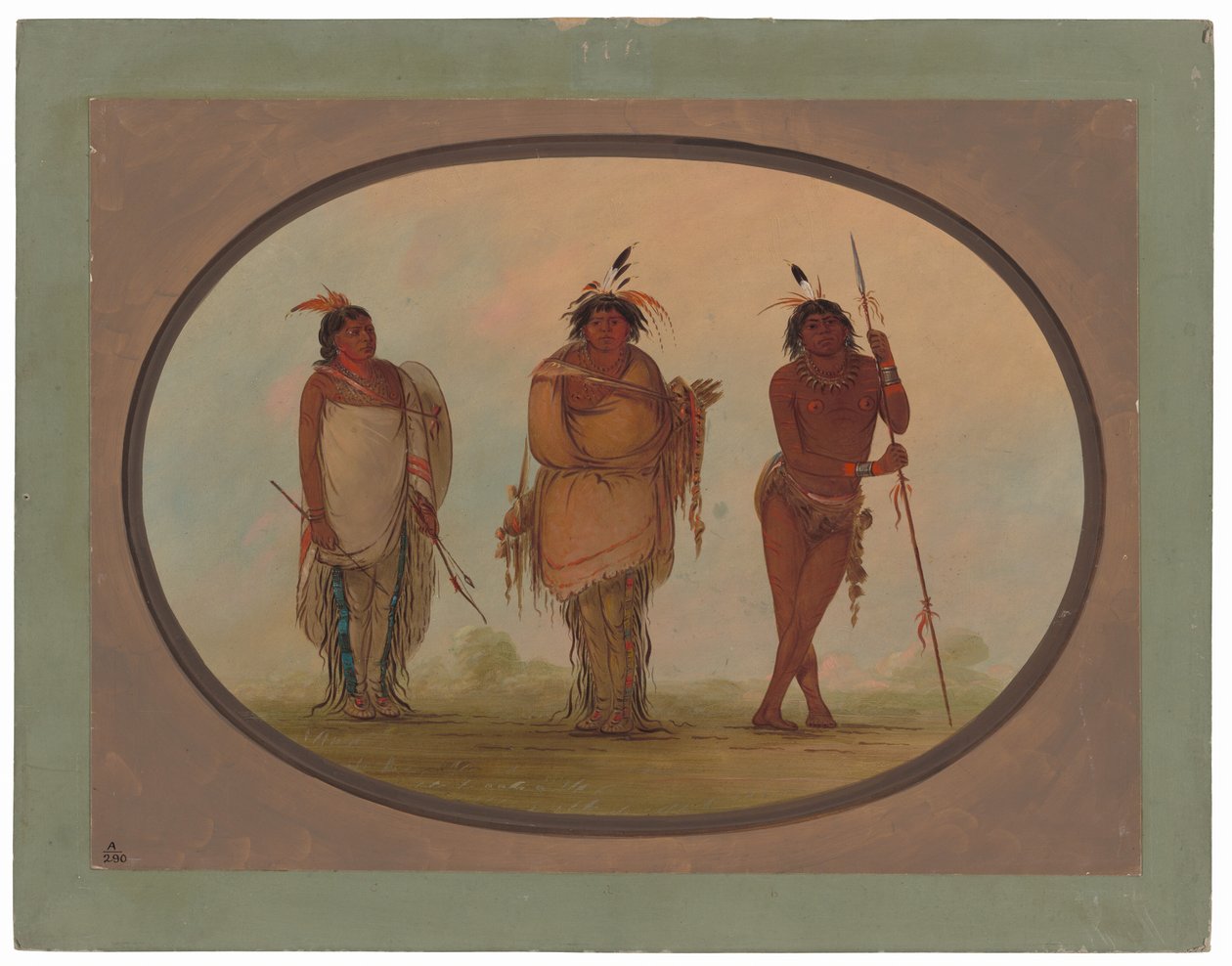 Tre Yumaya-indianere av George Catlin